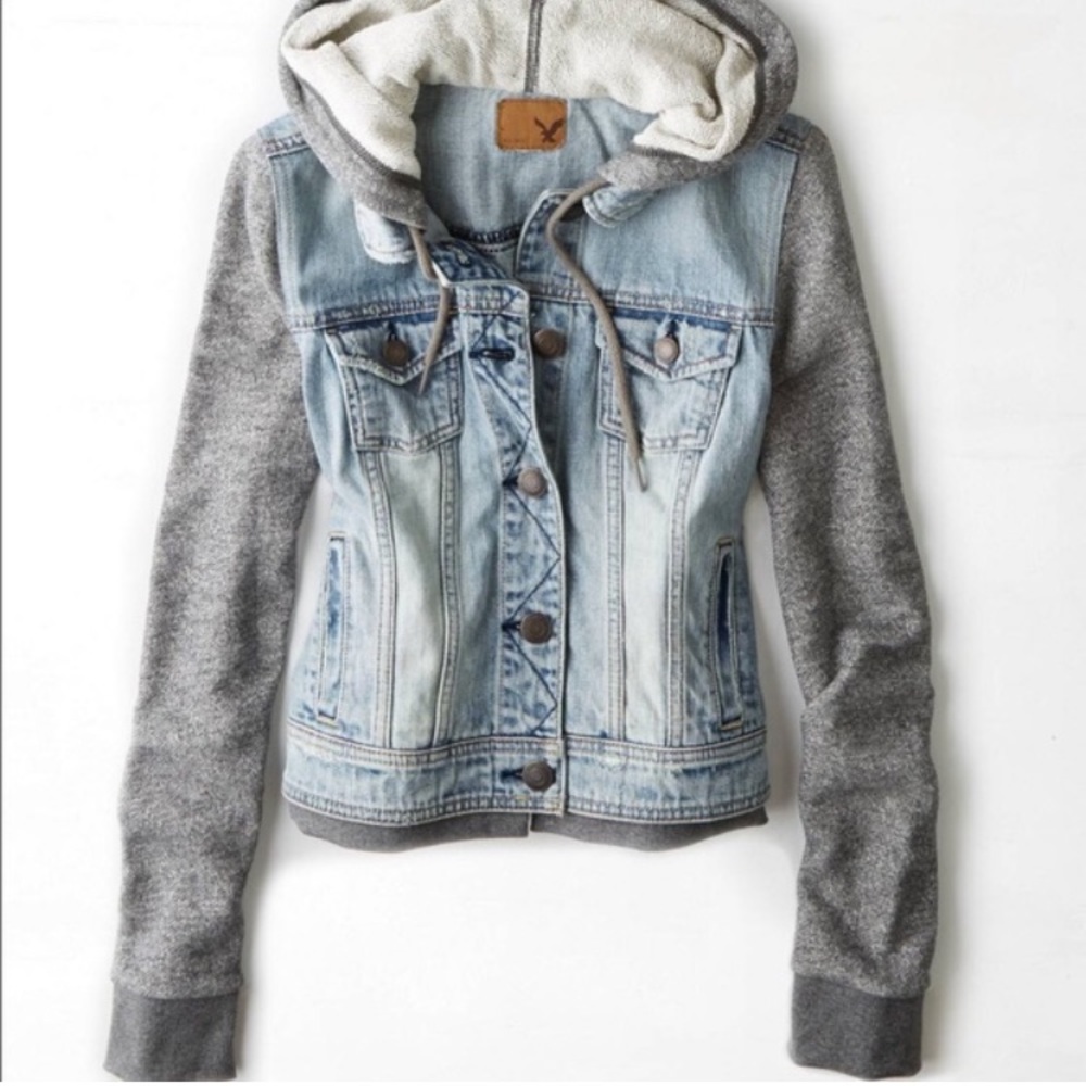 American Eagle denim and grey jacket!!